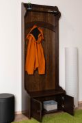 Kapstok / garderobe massief grenen 31, kleur walnoot, 200 x 72 x 37 cm, met 1 schap en 5 haken, snelle en eenvoudige montage, robuust en duurzaam