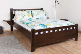 Eenpersoonsbed massief beukenhout 108, incl. lattenbodem, kleur walnoten, ligvlak 140 x 200 cm, modern logeerbed, snel en eenvoudig te monteren, stevig