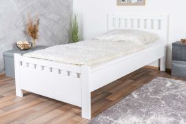 Comfortabel eenpersoonsbed, eenvoudig logeerbed, massief beukenhout 109, incl. lattenbodem, in wit, ligvlak 100 x 200 cm, hoge houtkwaliteit, duurzaam