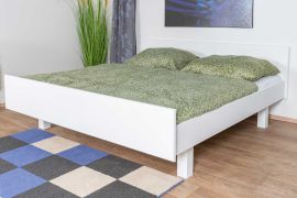 Tienerbed / jeugdbed massief beukenhout 116, in wit, incl. lattenbodem, matrasmaat 180 x 200 cm, modern design, snelle en eenvoudige montage