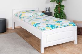 Kinderbed van massief hout, modern bed massief beukenhout 117, wit, incl. lattenbodem, matrasmaat 90 x 200 cm
