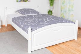 Modern eenpersoonsbed in wit, logeerbed grenen massief hout 81, incl. lattenbodem, ligvlak 140 x 200 cm, duurzaam en robuust