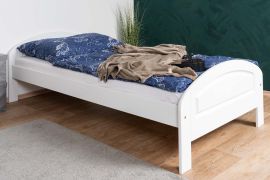 Wit kinderbed, elegant jeugdbed massief grenen 88, incl. lattenbodem, ligvlak 90 x 200 cm, snel en eenvoudig te monteren
