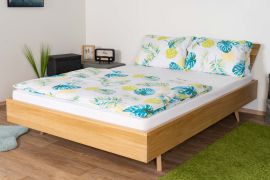 Eenpersoonsbed / logeerbed massief eiken blank gelakt Aurornis 79 - Lig vlak: 140 x 200 cm (B x L)