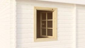 Einzelfenster für 44 mm Gartenhäuser, Maße: 945 x 725 mm, Fensteranschlag links