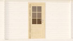 Enkele deur voor tuinhuizen 44 mm, afmetingen: 870 x 1958 mm, deur links scharnierend