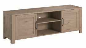 TV-onderkast Alvier 03, kleur: licht kastanjebruin - 55 x 160 x 44 cm (H x B x D)