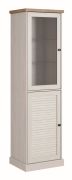 Vitrine kast Lägern 09, kleur: wit grenen / bruin eiken - 203 x 57 x 46 cm (H x B x D)
