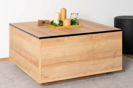 Salontafel Altels 08, kleur: Riviera-eik / donkerbruin - 80 x 80 x 43 cm (B x D x H)