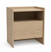 Kleine nachtkastje Illgau 03, Cremona - lichtbruin, 60 x 53 x 38 cm, met 1 lade en 1 vak, Nachtkastje, klein ladekast / commode, ABS-randen, Soft Close-systeem