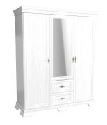 Draaideurkast / kledingkast Sentis 24, kleur: wit grenen - 193 x 158 x 62 cm (H x B x D)