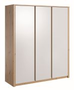 Draaideurkast / kledingkast Faleula 09, kleur: eiken / wit - 196 x 166 x 53 cm (H x B x D)