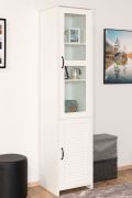 Vitrine kast Badus 12, kleur: wit - 201 x 49 x 44 cm (H x B x D)