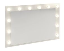 Spiegel Ersigen 04, wit, met LED verlichting, 60 x 90 x 9 cm, ABS-randbescherming, modern en stijlvol design