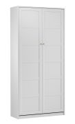 Opklapbed Ersigen 07 in wit, matrasmaat 90 x 200 cm, handgrepen in goud, ABS-randafwerking, opklapbaar eenpersoonsbed, wandbed