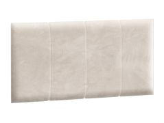 Gevoerd hoofdbord voor opklapbed Ersigen 07, in crème, 50 x 100 cm, luxe fluweel