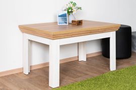 Salontafel Badile 15, kleur: wit/bruin grenenhout - 50 x 90 x 60 cm (H x B x D)