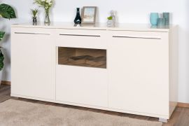 dressoir / ladekast Garim 8, kleur: beige hoogglans - 85 x 180 x 45 cm (h x b x d)