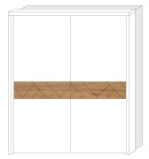 Lijst voor schuifdeurkast / kleerkast Faleasiu 06 en 07, kleur: wit