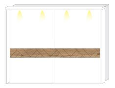 LED lijst voor schuifdeurkast / kleerkast Faleasiu 10 en 11, kleur: wit