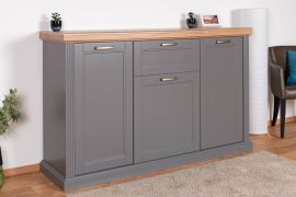 dressoir / ladekast Lotofaga 11, kleur: grijs / walnoot - 102 x 167 x 48 cm (H x B x D)