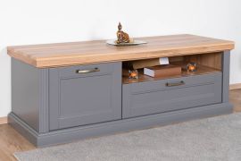 TV-onderkast Lotofaga 06, kleur: grijs / walnoten - 52 x 151 x 54 cm (H x B x D)
