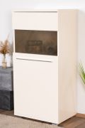 Vitrinekast Garim 13, kleur: Beige hoogglans - 123 x 60 x 40 cm (H x B x D)