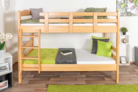 Stapelbed 90 x 200 cm voor volwassenen "Easy Premium Line" K17/n, massief beuken transparant gelakt, deelbaar