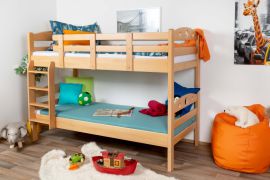Kinderbed stapelbed "Easy Premium Line" K18/n, hoofdeinde met gaten, massief beukenhout transparant gelakt - 90 x 190 cm, (L x B) deelbaar