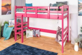 Hoogslaper 90 x 200 cm, "Easy Premium Line" K22/n, massief beuken roze gelakt, deelbaar