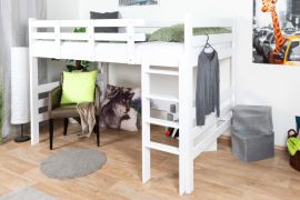 Hoogslaper voor volwassenen "Easy Premium Line" K23/n, massief beukenhout, wit gelakt, deelbaar - ligvlak: 120 x 190 cm