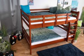 Stapelbed 160 x 200 cm "Easy Premium Line" K24/n, hoofdbord en voeteneind recht, massief beuken, kersenhout kleur gelakt, deelbaar