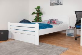 Jeugdbed "Easy Premium Line" K7 incl.1 afdekplaat, 140 x 200 cm massief beukenhout, wit gelakt