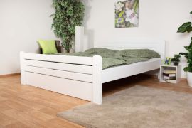 Tweepersoonsbed "Easy Premium Line" K7 incl.1 afdekplaat, 180 x 200 cm massief beukenhout wit gelakt