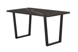 Eettafel Ourense 03, kleur: zwart marmer / zwart - Afmetingen: 140 x 80 cm (B x D)