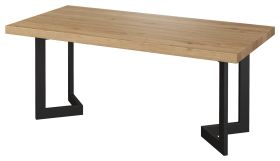 Salontafel Slatina 32, Kleur: eiken / zwart - Afmetingen: 120 x 60 x 50 cm (B x D x H)