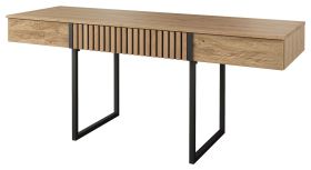 Bureau Slatina 35, kleur: eiken / zwart, gedeeltelijk massief - afmetingen: 80 x 190 x 65 cm (H x B x D)