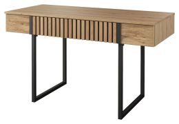 Bureau Slatina 36, kleur: eiken / zwart, deels massief - afmetingen: 80 x 140 x 65 cm (H x B x D)