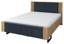Twijfelaar / logeerbed Slatina 53, kleur: eiken / zwart, deel-massief - Lig vlak: 140 x 200 cm (B x L)