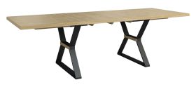 Eettafel Kastav 33, kleur: eiken / zwart - 260 x 94 cm (B x D)