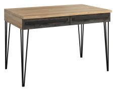 Bureau Benkovac 14, kleur: eiken / zwart, deels massief - afmetingen: 79 x 116 x 75 cm (H x B x D)