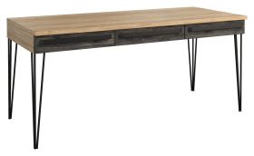 Bureau Benkovac 16, kleur: eiken / zwart, deels massief - afmetingen: 79 x 174 x 75 cm (H x B x D)