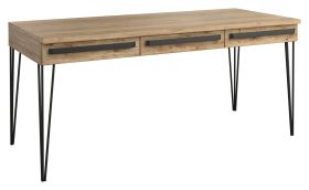Bureau Buzet 18, kleur: eiken / zwart, deels massief - Afmetingen: 79 x 174 x 75 cm (H x B x D)