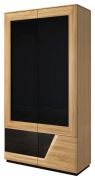Draaideurkast / kledingkast "Belica" 28, kleur: onbehandeld eiken / zwart, semi massief - Afmetingen: 192 x 102 x 60 cm (H x B x D)