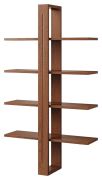Wandplank Gorica 17, hangrek / hangplank in rustiek eiken, 120 x 68 x 24 cm, met 4 legplanken, hoogwaardig afgewerkt, duurzaam, elegant design, zeer stabiel