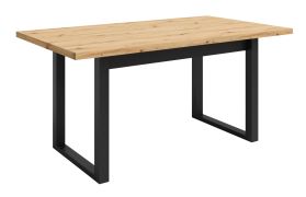 Merosina 11 eettafel in moderne stijl, Artisan eik / mat zwart, 160 x 90 cm, bijzonder stabiele constructie, snelle en eenvoudige montage
