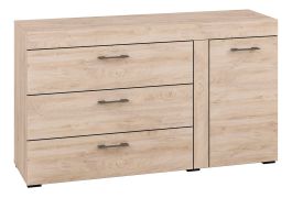 ladekast Decorah 06, kleur: licht eikenhout - afmetingen: 84 x 146 x 42 cm (h x b x d), met 1 deur, 3 laden en 2 vakken