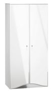 Kledingkast met veel opbergruimte Sydfalster 08, kleur: wit / wit hoogglans - Afmetingen: 191 x 90 x 51 cm (H x B x D), met 2 deuren en 2 vakken