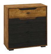 Dressoir / sideboard kast Felida 07, kleur: Lefkas eiken / donker eiken - Afmetingen: 92 x 92 x 41 cm (H x B x D), met 4 laden