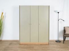 Moderne kledingkast Sampont 01, mintgroen / donker eiken, 195 x 145 x 52 cm, met 12 vakken en 1 kledingstang, ABS-randen, robuust en duurzaam
